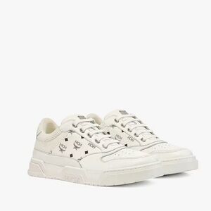 MCM Skyward Low-top Basketball Sneakers White Visetos Leather EU 43 US 10